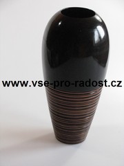Dřevěná lakovaná váza 35 cm